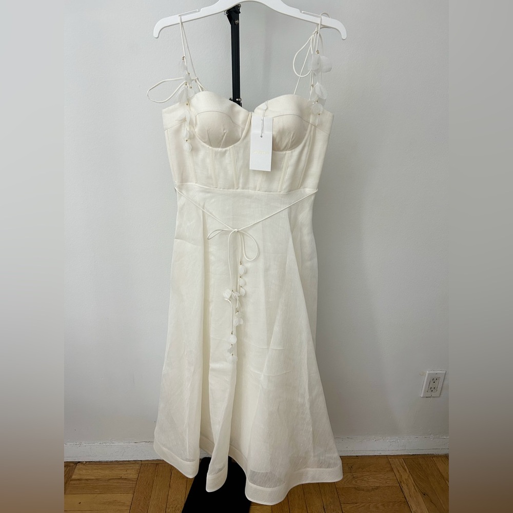 Zimmermann White Spaghetti-Strap A-Line Wedding Dress - Picture 11 of 16